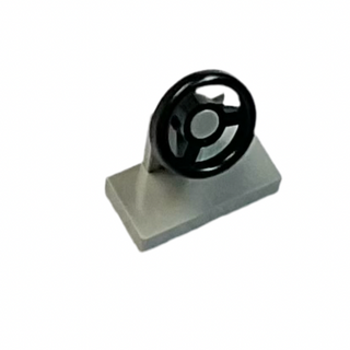 Vehicle, Steering Stand 1 x 2 with Black Steering Wheel, Part# 3829c01 Part LEGO® Light Gray  