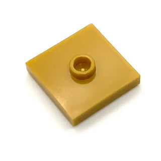 Plate, Modified 2x2 with Groove and 1 Stud in Center (Jumper), Part# 87580 Part LEGO® Pearl Gold  