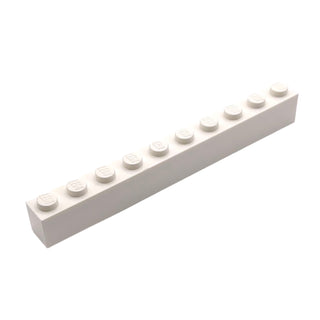 Brick 1x10, Part# 6111 Part LEGO® White