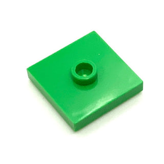 Plate, Modified 2x2 with Groove and 1 Stud in Center (Jumper), Part# 87580 Part LEGO® Bright Green  