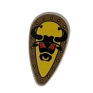 Minifigure Shield Oval with Bull Head Black on Yellow Pattern (Sticker), Part# 2586pb001 Part LEGO®