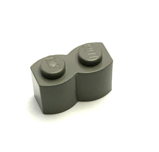 Brick, Modified 1x2 with Log Profile, Part# 30136 Part LEGO® Dark Gray  