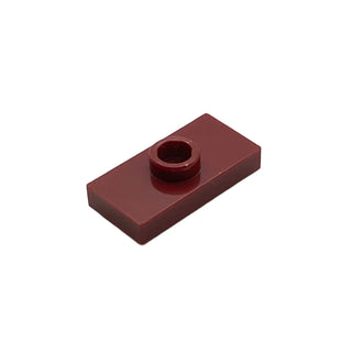 Plate, Modified 1 x 2 with 1 Stud with Groove and Bottom Stud Holder (Jumper), Part# 15573 Part LEGO® Dark Red