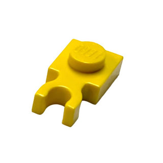 Plate, Modified 1x1 with U Clip Thick (Vertical Clip), Part# 4085c Part LEGO® Yellow  