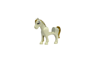 Horse with 2 x 2 Cutout with Lavender Eyes and Face Decoration, Gold Mane and Tail Pattern, 93083c01pb08