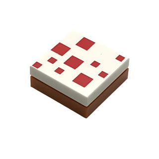 Minecraft Cake (Tile 2x2 with Red Squares Pattern), Part# 3068pb0991 Part LEGO®