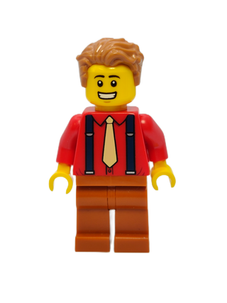 Male with Red shirt + Tan Tie, twn386 Minifigure LEGO®   