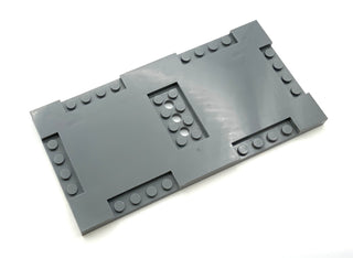 Brick Modified 8x16x2/3 with 1x4 and 2x4 Indentations, Part# 71772 Part LEGO® Dark Bluish Gray  