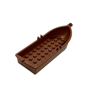 Boat, 14 x 5 x 2 with Oarlocks without Hollow Inside Studs, Part# 21301 Part LEGO® Reddish Brown  