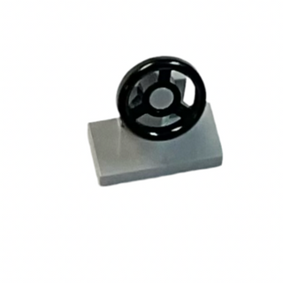 Vehicle, Steering Stand 1 x 2 with Black Steering Wheel, Part# 3829c01 Part LEGO® Light Bluish Gray  