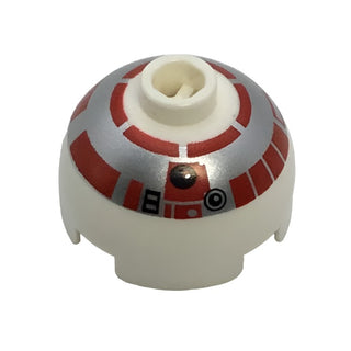 Brick Round Decorated 2x2 Dome Top with R5-D4 Pattern (6 Arcs on Top), Part# 553px1a Part LEGO® White  