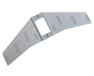 Wing Plate 20 x 56 x 2/3 with 6 x 10 Cutout and 4 Holes, Part# 93541 Part LEGO® Decent - Light Bluish Gray  