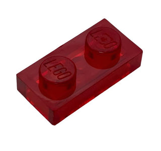 Plate 1x2, Part# 3023 Part LEGO® Trans-Red  