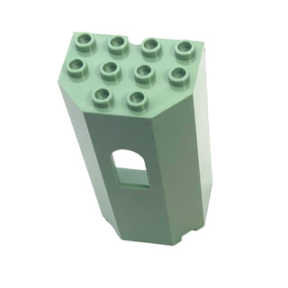 Panel 3x4x6 Turret Wall with Window, Part #30246 Part LEGO® Decent - Sand Green