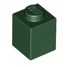 Brick 1x1, Part# 3005 Part LEGO® Dark Green  