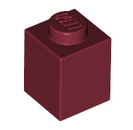 Brick 1x1, Part# 3005 Part LEGO® Dark Red  