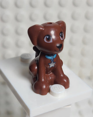 Dog Reddish Brown Sitting w/ Medium Azure Collar LEGO® Animals LEGO®   