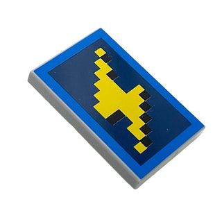 Minecraft Golden Knight Shield Tile 2x3 with Pixelated Yellow Lightning Bolt, Part# 26603pb358