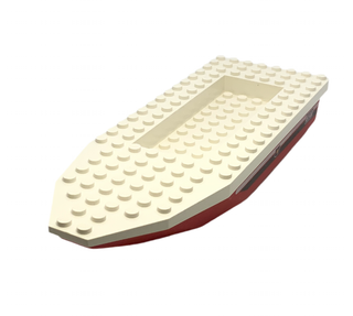 Boat, Hull Unitary 22 x 8 x 2 1/3 with White Top (71958 / 30255), Part#71958c01 Part LEGO® Very Good  