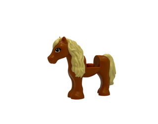 Horse / Pony, Friends with 1 x 1 Cutout with Molded Tan Mane and Tail and Printed Eyes Pattern, 75498pb02