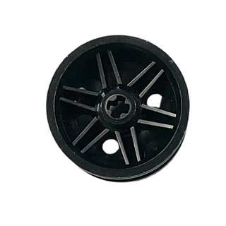 Wheel 30.4mm D. x 20mm with No Pin Holes and Reinforced Rim, Part# 56145 Part LEGO® Black  