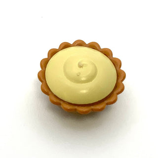 Pie with Bright Light Yellow Cream Filling Pattern, Part# 93568pb002 Part LEGO® Medium Nougat  