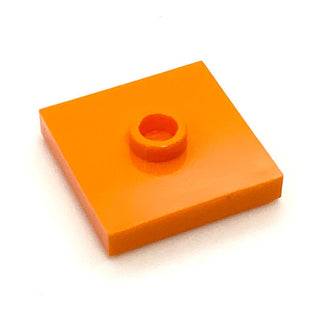 Plate, Modified 2x2 with Groove and 1 Stud in Center (Jumper), Part# 87580 Part LEGO® Orange  