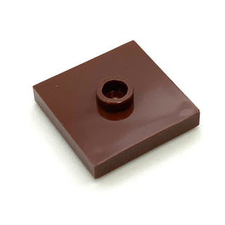 Plate, Modified 2x2 with Groove and 1 Stud in Center (Jumper), Part# 87580 Part LEGO® Reddish Brown  