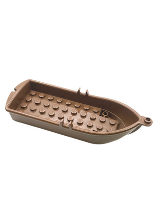 Boat, 14x5x2 with Oarlocks and 2 Hollow Inside Studs, Part# 2551 Part LEGO® Brown