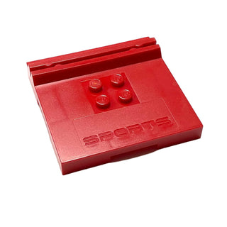 Tile Modified 6x6x2/3 with 4 Studs and Debossed Sports Logo, Part# 45522 Part LEGO® Red  