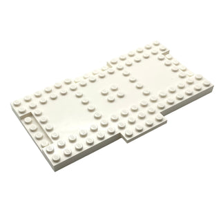 Brick, Modified 8x16x2/3 with 1x4 Indentations and 1x4 Plate, Part# 18922 Part LEGO® White