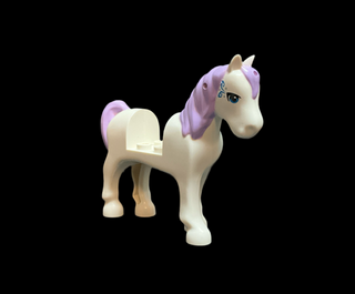 Horse with 2 x 2 Cutout with Blue Eyes and Face Decoration, Lavender Mane and Tail Pattern, 93083c01pb06