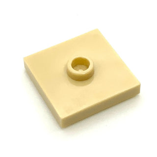 Plate, Modified 2x2 with Groove and 1 Stud in Center (Jumper), Part# 87580 Part LEGO® Tan  