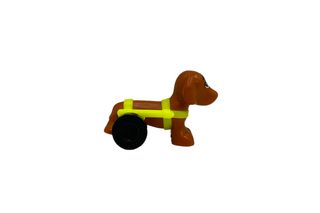 Pickle- Dachshund with Neon Yellow Wheelchair Harness with Black Wheels,100559pb01c02 Minifigure LEGO®