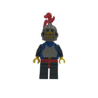 Castle - Black Legs with Red Hips, Dark Gray Grille Helmet, Red Plume, Blue Plastic Cape, Cas181 Minifigure LEGO®