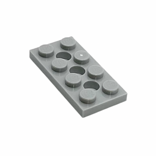 Technic, Plate 2x4 with 3 Holes, Part# 3709b Part LEGO® Light Bluish Gray