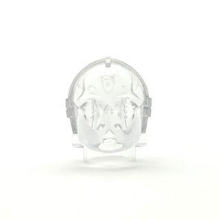 Minifigure Head Modified, C3PO/TC Series Protocol Droid, Plain, Part# x134 Part LEGO® Prototype Trans-Clear  