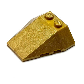 Wedge 4x4 Triple with Stud Notches, Part# 48933 Part LEGO® Pearl Gold  