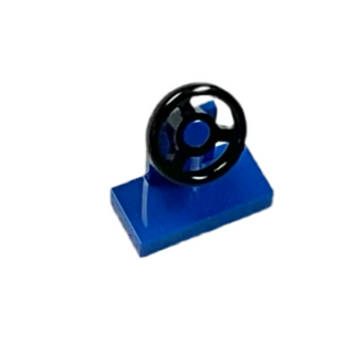 Vehicle, Steering Stand 1 x 2 with Black Steering Wheel, Part# 3829c01 Part LEGO® Blue  