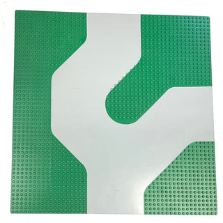 50x50 baseplate with 3-way Curve, Part# bb0160pb01 Part LEGO® Very Good  