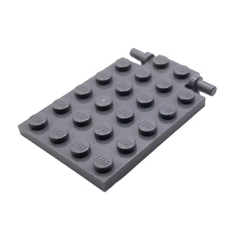 Plate Modified 4x6 with Trap Door Hinge (Long Pins), Part# 92099 Part LEGO® Dark Bluish Gray