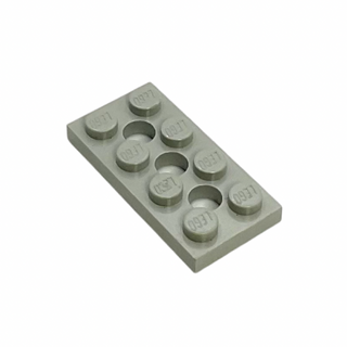 Technic, Plate 2x4 with 3 Holes, Part# 3709b Part LEGO® Light Gray