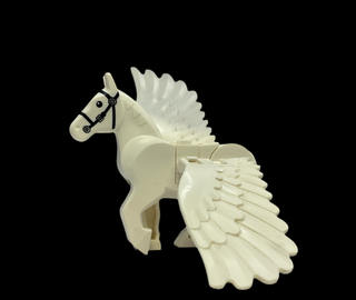 Pegasus, Movable Legs with Black Eyes, White Pupils, and Single Silver Buckle on Black Bridle Pattern (HP Abraxan), pegasus02 Minifigure LEGO®