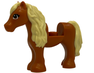 Horse with Molded Tan Mane and Tail, 75498pb02 Lego® Animals LEGO®