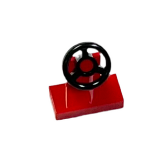 Vehicle, Steering Stand 1 x 2 with Black Steering Wheel, Part# 3829c01 Part LEGO® Red  