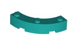 Brick Round Corner 4x4 Macaroni Wide with 3 Studs, Part# 48092 Part LEGO® Dark Turquoise  