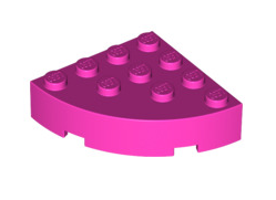 Brick Round Corner 4x4 Full Brick, Part# 2577 Part LEGO® Dark Pink  