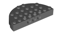 Brick Round Corner 4x8 Full Brick Double, Part# 47974 Part LEGO® Dark Bluish Gray  