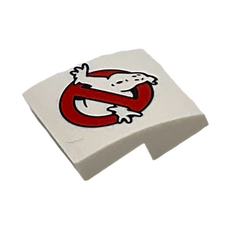 Slope, Curved 2 x 2 x 2/3 with Ghostbusters Logo Pattern, Part# 15068pb005