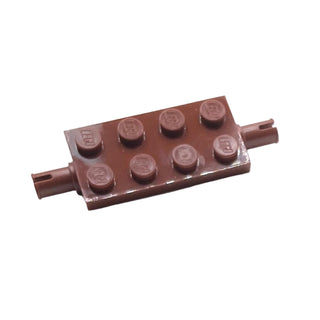 Plate, Modified 2x4 with Pins and Thin Angled Supports, Part# 30157 Part LEGO® Reddish Brown